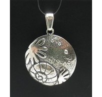 PE000422 Stylish Sterling silver pendant 925 solid huge Shell
