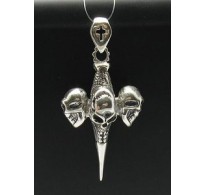 PE000405 Stylish Sterling silver pendant 925 skull gothic biker
