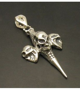 PE000405 Stylish Sterling silver pendant 925 skull gothic biker
