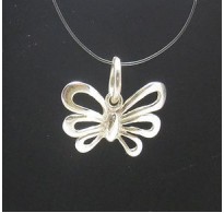 PE000619 Sterling silver pendant solid 925 Butterfly Charm