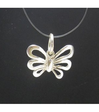 PE000619 Sterling silver pendant solid 925 Butterfly Charm