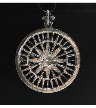 PE000692 Sterling silver pendant solid 925 Compass