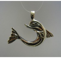 PE000789 Sterling silver pendant solid 925 Dolphin
