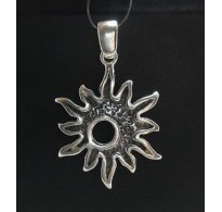 PE000709 Sterling silver pendant solid 925 sun handmade