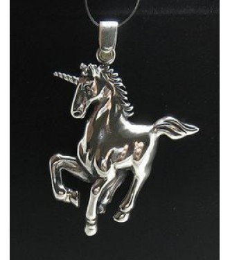 PE000677 Sterling silver pendant solid 925 Unicorn horse