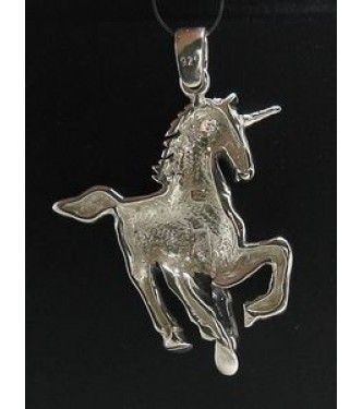 PE000677 Sterling silver pendant solid 925 Unicorn horse