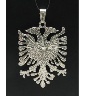 PE000397 Stylish Sterling silver pendant 925 solid two head eagle