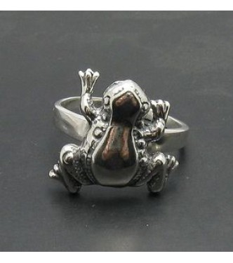 R000799 Genuine Stylish Sterling Silver Ring Frog Stamped Solid 925 Handmade Empress