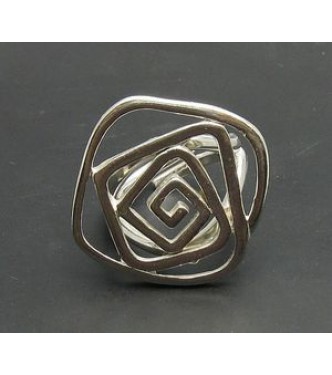 R000760 Genuine Sterling Silver Ring Spiral Solid 925 Adjustable Size Handmade