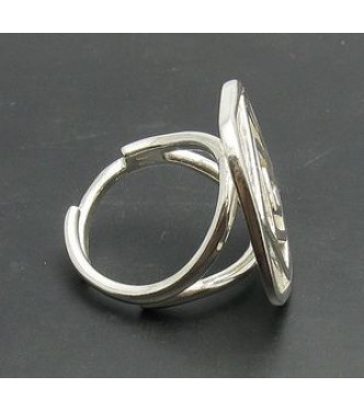 R000760 Genuine Sterling Silver Ring Spiral Solid 925 Adjustable Size Handmade