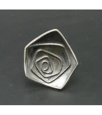 R000750 Stylish Sterling Silver Ring Spiral Genuine Solid 925 Handmade Empress