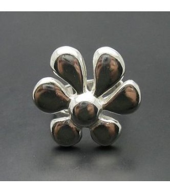 R000268 Sterling Silver Ring Solid 925 Flower Solid Adjustable Size Handmade Empress
