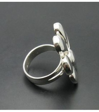 R000268 Sterling Silver Ring Solid 925 Flower Solid Adjustable Size Handmade Empress
