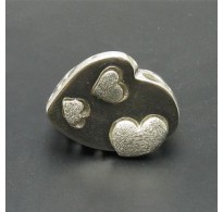 R000476 Sterling Silver Ring Genuine Solid 925 Heart Adjustable Size Nickel Free Empress