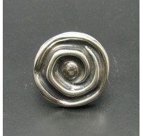R000468 Genuine Stylish Sterling Silver Ring Solid 925 Spiral Circle Handmade Empress
