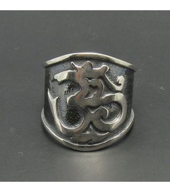 R000168 Stylish Sterling Silver Ring Aum Stamped Solid 925 Handmade Nickel Free