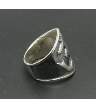 R000168 Stylish Sterling Silver Ring Aum Stamped Solid 925 Handmade Nickel Free