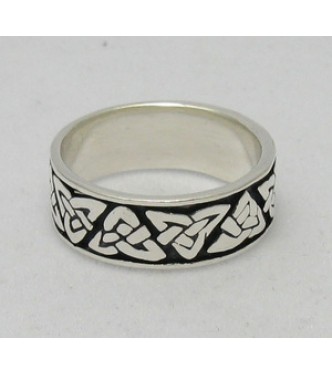 R000057 Genuine Sterling Silver Ring Hallmarked Solid 925 Celtic Knot Band Handmade