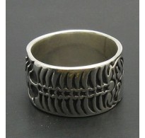 R000478 Stylish Sterling Silver Ring Band Fish-Bone Solid 925 Handmade Genuine Empress