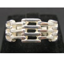 R000052 Stylish Genuine Sterling Silver Ring Band Grid Solid 925 Handmade Nickel Free