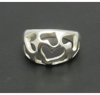 R000404 Genuine Sterling Silver Ring Hearts Stamped Solid 925 Handmade Perfect Quality