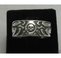 R000223 Genuine Sterling Silver Ring Stamped Solid 925 Band Skull Handmade Nickel Free