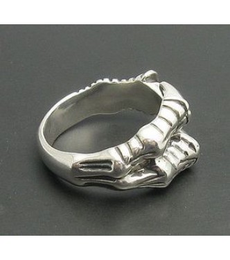R000265 Sterling Silver Biker Ring Hallmarked Solid 925 Dragon Claws Handmade Empress
