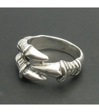R000265 Sterling Silver Biker Ring Hallmarked Solid 925 Dragon Claws Handmade Empress