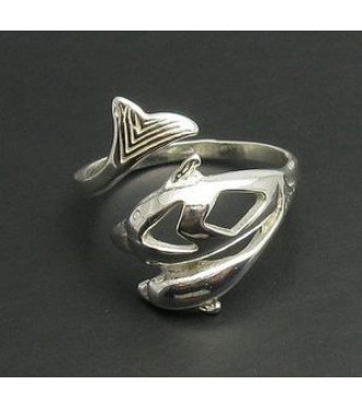 R000039 Plain Sterling Silver Ring Stamped Genuine Solid 925 Dolphin Handmade Empress