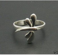 R000363 Plain Sterling Silver Women's Ring Solid 925 Dragonfly Perfect Quality Empress