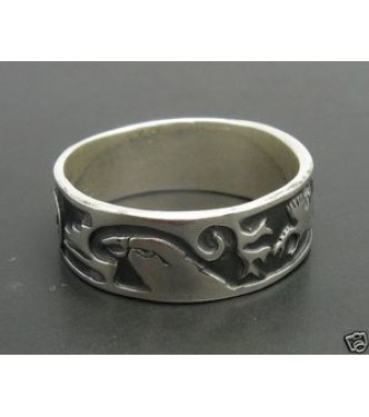 R000233 Stylish Sterling Silver Ring Genuine Solid 925 Band Eagle Handmade Empress