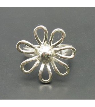 R000690 Stylish Sterling Silver Ring Flower 925 Hallmarked Solid Perfect Quality