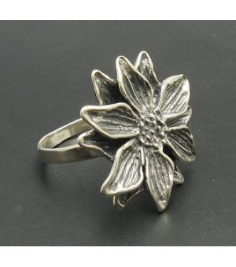 R000143 Stylish Sterling Silver Ring Stamped Solid 925 Flower Handmade Perfect Quality