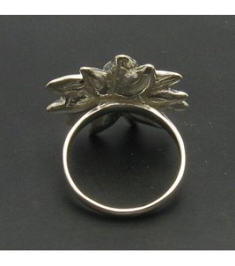 R000143 Stylish Sterling Silver Ring Stamped Solid 925 Flower Handmade Perfect Quality