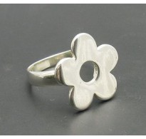 R000475 Genuine Plain Sterling Silver Ring Solid 925 Flower Stylish Handmade Empress