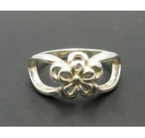 R000394 Plain Sterling Silver Ring Flower Hallmarked Solid 925 Perfect Quality Empress