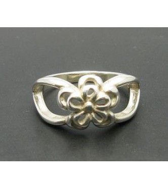 R000394 Plain Sterling Silver Ring Flower Hallmarked Solid 925 Perfect Quality Empress