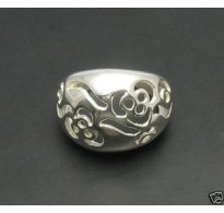 R000411 Sterling Silver Women Floral Ring Hallmarked Genuine Solid 925 Handmade Empress