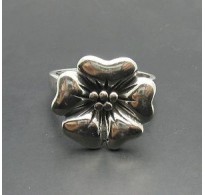 R000811 Stylish Genuine Sterling Silver Ring Flower Solid 925 Perfect Quality Handmade