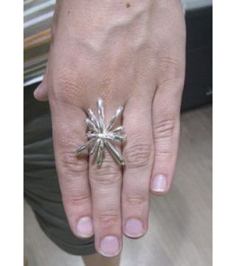 R000591 Extravagant Genuine Sterling Silver Ring Stamped Solid 925 Handmade Empress