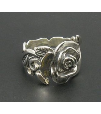 R000217 Stylish Genuine Sterling Silver Ring Hallmarked Solid 925 Flower Handmade