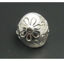 R000263 Stylish Sterling Silver Ring Flower Genuine Solid 925 Handmade Empress