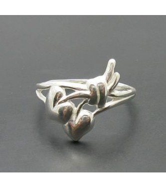 R000089 Stylish Genuine Sterling Silver Ring Hallmarked Solid 925 Heart Handmade