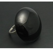 R000318 Genuine Sterling Silver Women's Ring Solid 925 With 30mm Round Onyx Handmade