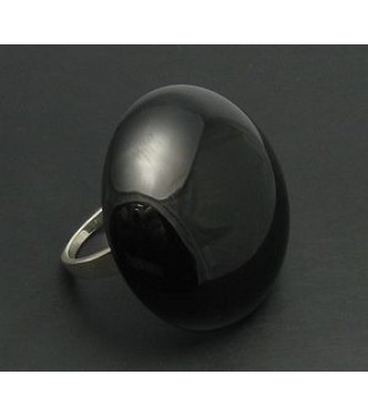 R000318 Genuine Sterling Silver Women's Ring Solid 925 With 30mm Round Onyx Handmade