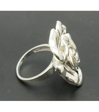 R000324 Stylish Sterling Silver Women's Ring Solid 925 Flower Perfect Quality Empress
