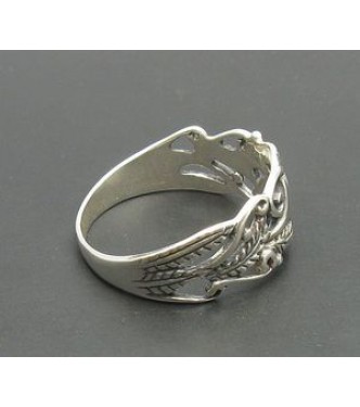 R000245 Handmade Stylish Genuine Sterling Silver Ring Solid 925 Flower Handmade