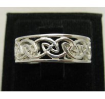 R000465 Stylish Genuine Sterling Silver Ring Celtic Band Solid 925 Handmade Empress