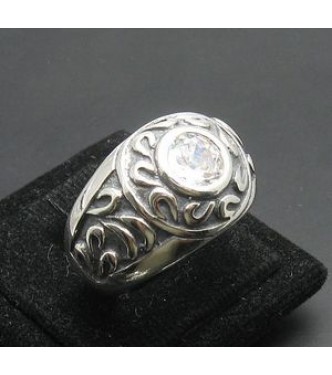 R000935 Genuine Sterling Silver Men's Ring Solid 925 Cubic Zirconia Handmade