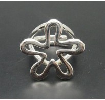 R000856 Genuine Plain Sterling Silver Ring Solid 925 Flower Adjustable Size Handmade